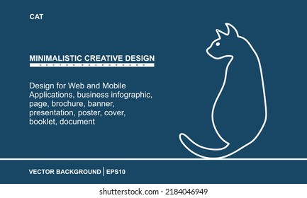 Lineare Abbildung einer Katze. Minimalistische handgezeichnete Katze. Tierkonzeption für Web- und Mobile-Anwendungen, Infografiken für Unternehmen, Seiten, Broschüren, Banner, Präsentationen, Poster, Cover, Broschüren usw.
