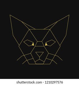 Linear illustration of a cat&#39;s head