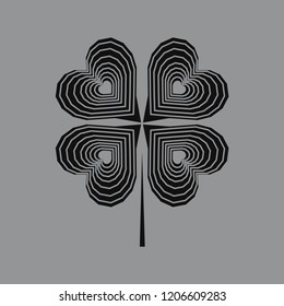 Linear illustration of a clover leaf