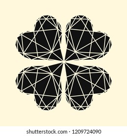 Ilustración lineal de una hoja de trébol