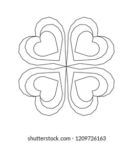 Ilustración lineal de una hoja de trébol
