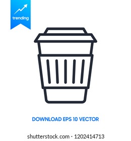 Linear illustration of a coffee icon
