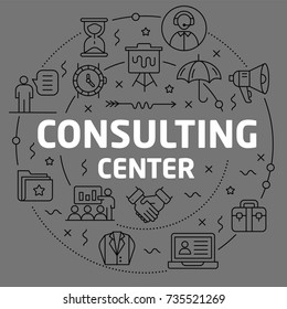 Linear illustration consulting center