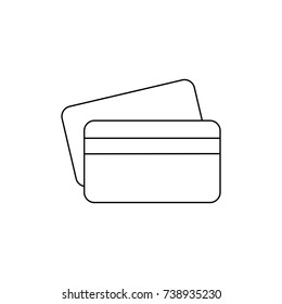 Linear illustration of a credit card, a discount card on a white background.