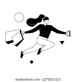 Linear illustration of credit shopping
