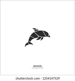 Linear Illustration of Dolphin logo and icon vector
