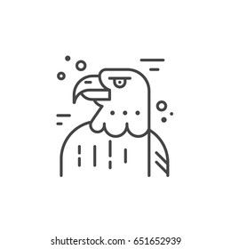 Linear Illustration Of An Eagle. Vector Line Style Icon.