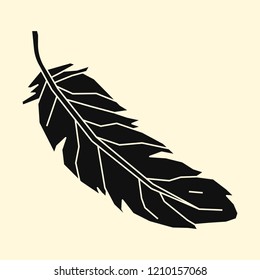 Linear illustration of a feather