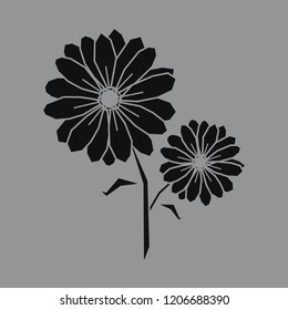 Linear illustration of a flower