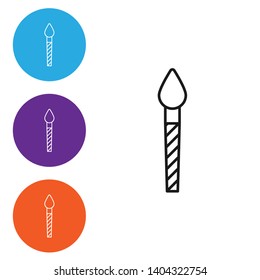 Linear illustration in four style Brush artist icon. Draw symbol for graphic and web design.