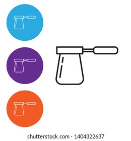 Linear illustration in four style Cezve for Coffee. Time for Coffee