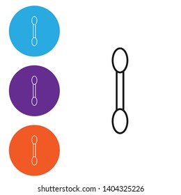 Linear illustration in four style Ear stick icon. Care and hygiene. Bath and makeup symbols.