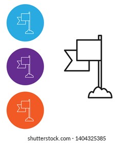 Linear illustration in four style Flag Icon Mark Illustration
