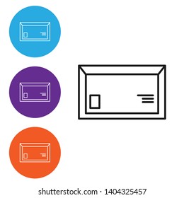 Linear illustration in four style Mail icon. Envelope sign. Email icon. Letter icon