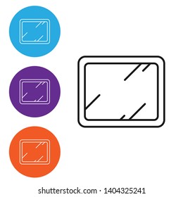 Linear illustration in four style Mirror vector icon. Make up symbol