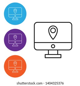 Linear illustration in four style Package tracking icon