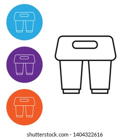 Linear illustration in four style Poster take out coffee cup. Coffee take away for cafe and coffee to go