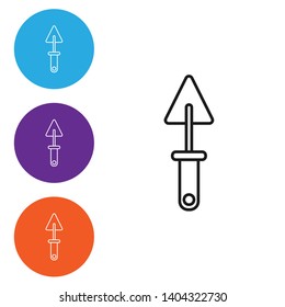 Linear illustration in four style Putty knife icon design vector symbols.