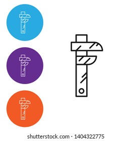 Linear illustration in four style The ruler icon. Ruler symbol