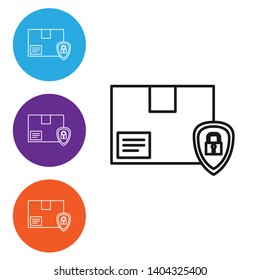 Linear illustration in four style Secure delivery box