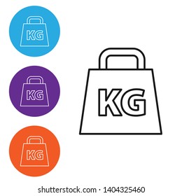 Linear illustration in four style Weight vector icon. Mass symbol for your design