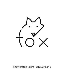 Linear illustration of a fox. Fox Minimal Vector Design