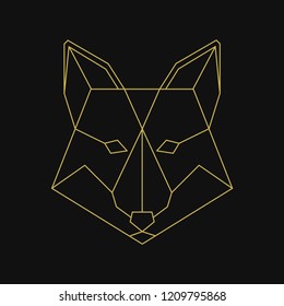Linear illustration of a fox's head