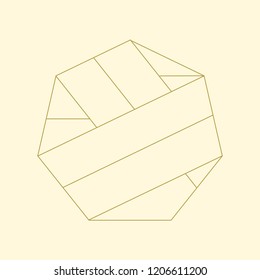 Linear illustration of a geometric shape