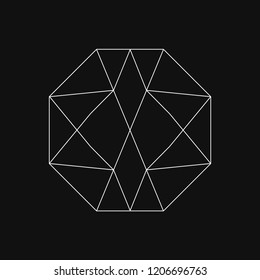 Linear illustration of a geometric shape