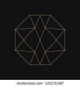 Linear illustration of a geometric shape
