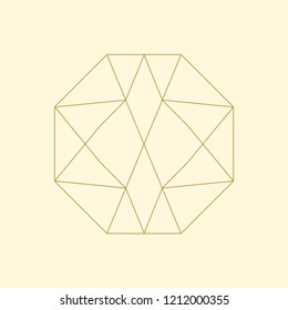 Linear illustration of a geometric shape