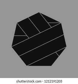 Linear illustration of a geometric shape
