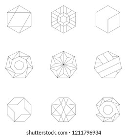 Ilustración lineal de formas geométricas