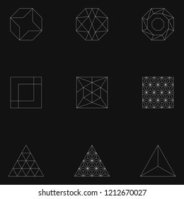 Linear illustration of geometric shapes