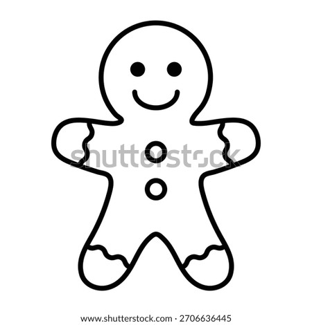 Linear illustration of a gingerbread man icon