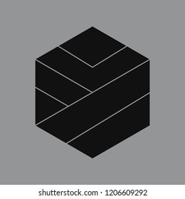 Linear illustration of a hexagon shape