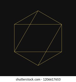 Linear illustration of a hexagon shape