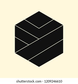 Linear illustration of a hexagon shape