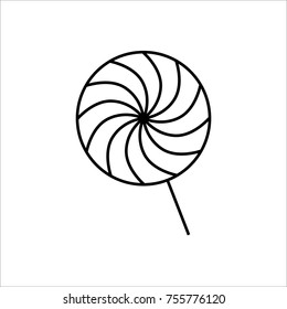 Linear illustration icon candy, lollipop, sweets, Christmas, New Year and Thanksgiving day on a white background.