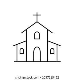 Linear Illustration Icon Church Temple Cross Stock Vector (Royalty Free ...