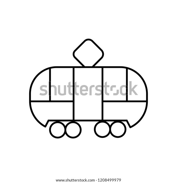 Linear illustration icon tram, passenger\
transport, transport on electricity, city transport, car of the\
tram, black tram on a white\
background.