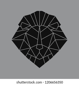 Linear illustration of a lion's head
