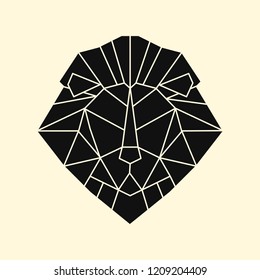 Ilustración lineal de una cabeza de león