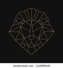 Linear illustration of a lion's head