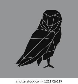 Linear illustration of an owl