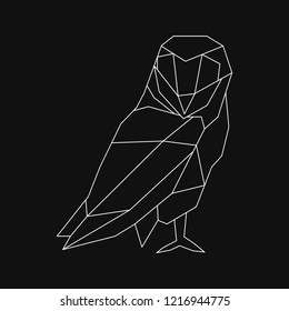 Linear illustration of an owl