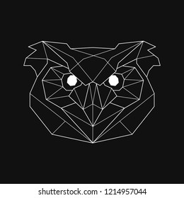 Ilustración lineal de la cabeza de un búho