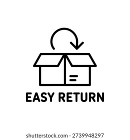 Linear illustration of package returning to sender symbol