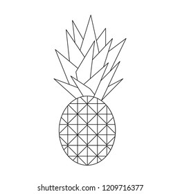 Linear illustration of a pineapple