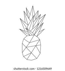 Ilustración lineal de una piña